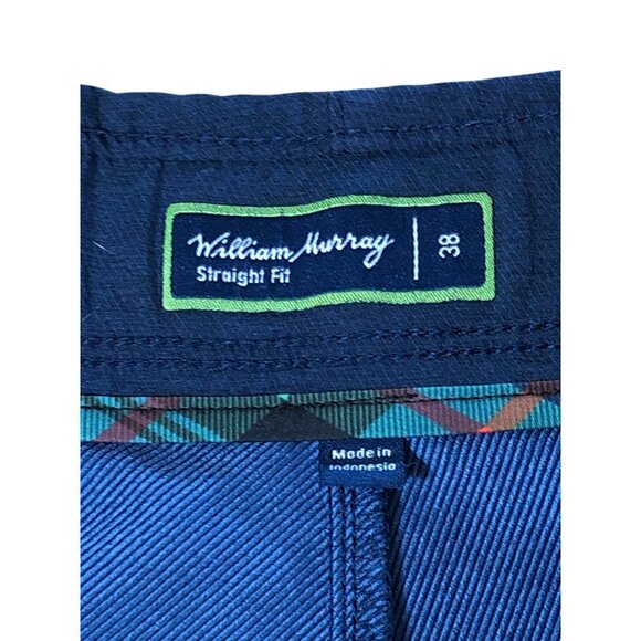 William Murray Golf Shorts Mens 38 Straight Fit Quick Dry Chino Dark Blue Lightw - Picture 2 of 12